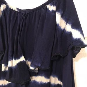 Navy and white maxi dress